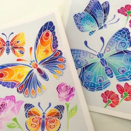 Akvarelové maľovanie - Motýle a kvety