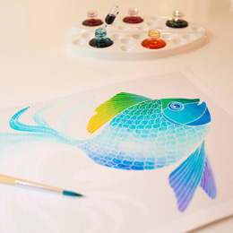 Akvarelové maľovanie - Ryby