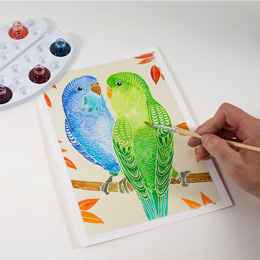 Akvarelové maľovanie - Papagáje