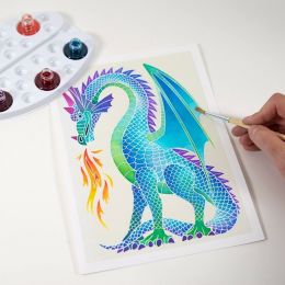 Akvarelové maľovanie - Draci