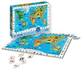 SentoSphere Vyhledávací puzzle Mapa světa se zvířaty