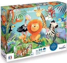 Puzzle Divoká savana 2x24 kusov