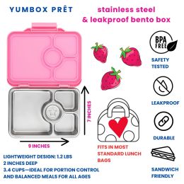 Krabička na desiatu - desiatový box nerezový Pret RVS 4 - Versailles Pink