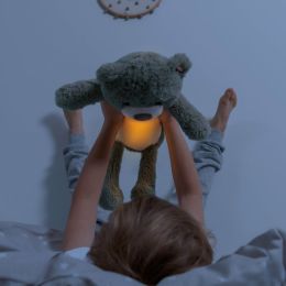 Plyšový medvedík Brody - tréner spánku s melódiami a svetlom - modrý