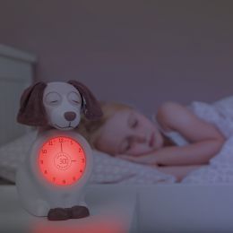 Detský tréningový budík s nočným svetlom Psík Davy ružový