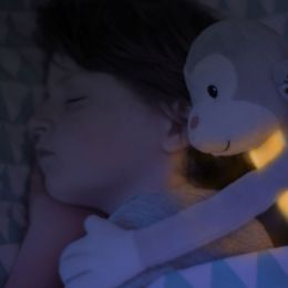 Detské nočné svetlo s melódiami - plyšová opička Max